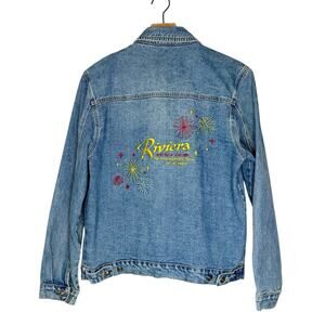 Vintage 90s Riviera Hotel Casino Las Vegas Men's Denim Embroidered Jacket sz M